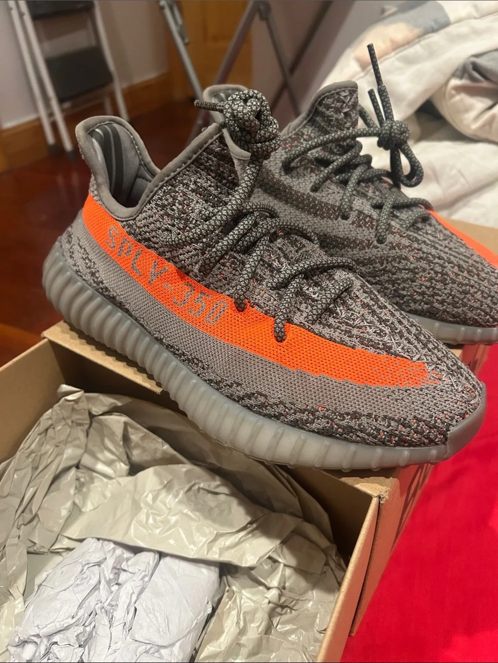 Yeezy 350 Cardboard Box in Tan with Black Print
